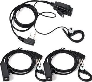 Walkie Talkie Earpiece with Mic for Retevis RT22 RT21 Baofeng UV-5R BF-F8HP Kenwood Two Way Radio, Headset Earpieces for Arcshell Walkie Talkies, Pack of 3