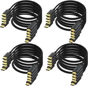 DisplayPort to HDMI Cable 6 feet, 20-Pack Display Port DP to HDMI Adapter Male to Male Cord Gold-Plated Braided FHD Supports Video and Audio Compatible with Dell, HP, Insignia, Samsung, More