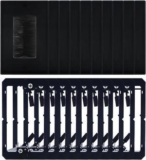 VCE Brush Wall Plate UL Listed Black 10-Pack and Low Votage Mounting Bracket 1 Gang 10-Pack