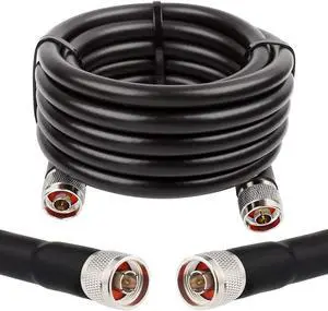 XRDS -RF 15 ft KMR400 Low Loss Coax Cable, 50 Ohm Coax Extension Cable N Male to N Male Connector Coaxial Cables for 3G/4G/5G/LTE/GPS/WiFi/RF/Ham/Radio to Antenna (Not for TV)