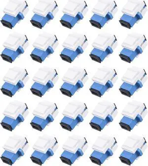 Xunsomten -25pcs SC/UPC Fiber Coupler Keystone Jack Module for Patch Board and Wall Panel Fiber Cable Adapter SC Singlemode