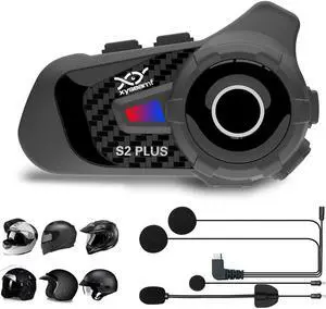 6 Riders Motorcycle Bluetooth Headset, Helmet Bluetooth Intercom with Noise Cancellation/FM Radio, Universal Communication Systems for ATV/Dirt Bike 1PCS