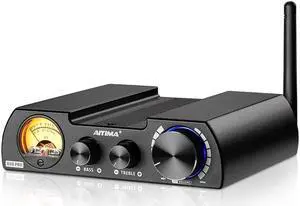 AIYIMA A08 PRO TPA3255 Power Amplifier Bluetooth 5.1 with VU Meter 300W+300W HiFi Class D Stereo Digital Audio Amp 2.0 Channel Amplifier for Passive Speaker Home Audio