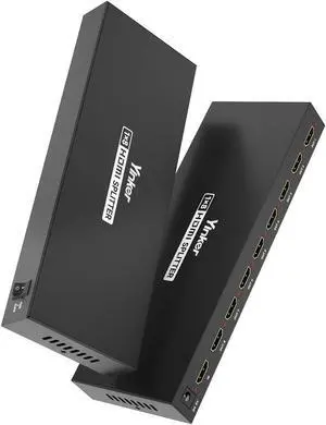 Yinker 4K HDMI Splitter 1 in 8 Out, 4K@30Hz 1x8 HDMI Splitter 8 Way Powered Distributor Duplicate Mirror (1 Input to 8 Outputs)