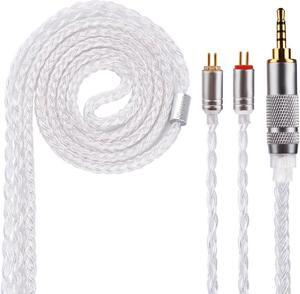 YINYOO HIFI Headphone Cable Upgraded 16 Core Silver Plated Earbuds Earphones Replacement Cable for AS10 ZS10 ZS7 ZSR ES4 ZST CCA C10 C16 C04 TRN V80 V90 BA5 ZS3 ZS4 ZS5 ZS6 AS06 ED16 ZS3E(2pin 2.5mm)