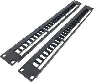 QiaoYoubang 2 Pack of 24 Port Blank Keystone Patch Panel-1U Rackmount or Wall Mount UTP Patch Panel for Keystone Jacks-19-inch Multimeadia Patch Panel