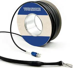 YUTIANHOME 330ft/100m OD-5mm Industrial TPU OS2 LC to LC Outdoor Armored Fiber Optic Cable, Duplex Single Mode Fiber Patch Cable, 9/125um Uniboot LC Fiber with Pulling Eye Kit Installed on one end