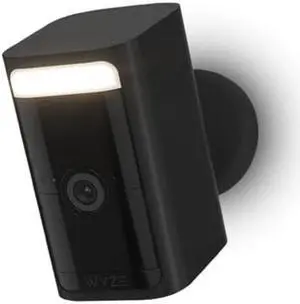 WYZE 2K HDR Rechargeable Battery Outdoor/Indoor Security Camera, Color Night Vision, Integrated Spotlight & Siren, Wire Free, 2-Way Audio - Black, 1-Pack