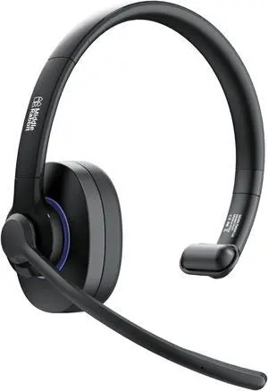 Middle Rabbit TK01 Wireless Headset with Mic for Work On Ear Headphones Trucker Bluetooth Headset Noise Cancelling Microphone Single Ear Headphones for Computer PC Office Call Center Flit to Mute Mic
