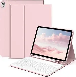 KENKE for iPad 10th Generation Keyboard Case with Pencil Holder, Magnetically Bluetooth Wireless Detachable Folio Keyboard Cover for iPad 10th Gen 10.9 Inch 2022 Model A2757/A2777/A2696 Pink