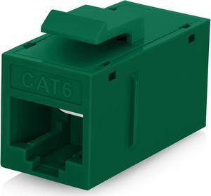Everest Media Solutions RJ45 CAT6 Keystone Coupler in Green - 48-Pack - Female to Female Ethernet Keystone Jack for Standard Wall Plates & Patch Panels - UTP Inline RJ45 Coupler Extender
