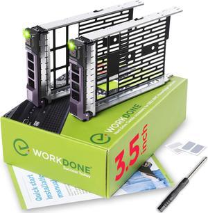 WORKDONE 2-Pack - 3.5 inch Hard Drive Caddy - Compatible for Dell PowerEdge Selected 13th-11th Gen.Servers - with Detailed Installation Manual - Sled Front Sticker Labels - Screwdriver - Tray Screws