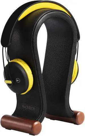 SAMDI Leather Headphone Stand Headset Stand Headphone Holder Universal Gaming Headset Holder - Black