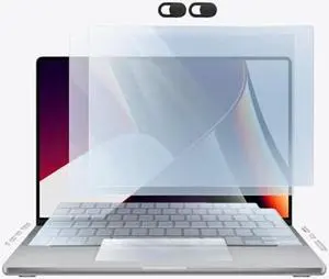 homy Full Protection Kit for New MacBook Pro 16.2 inch Film 2021-2023: 2X Premium Matte Screen Protector, Ultra-Thin Keyboard Cover, Dust Plugs, Webcam Slide Cover, for A2485 A2780 M1 M2 Pro, Max