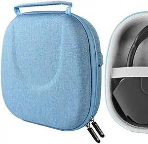 Geekria Shield Headphones Case Compatible with AirPods Max Headphones Case, Replacement Hard Shell Travel Carrying Bag with Room for Smart Case and Accessories Storage (Blue)