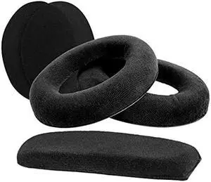 Geekria Earpad + Headband Compatible with Sennheiser HD598, HD598SE, HD598CS, HD515, HD555, HD595, HD518 Headphone Ear Pad + Headband/Ear Cushion + Headband/Repair Parts Suit (Velour/Black)