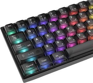 dagaladoo Black Clear keycaps,Japanese keycaps,PC Material,Transparent Keyboard caps,OSA Profile Keycaps for 61/64/66/68 Cherry Gateron Mx Switches Mechanical Keyboard(82 Key,only keycaps)