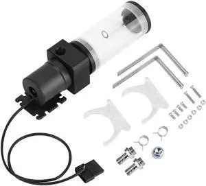 19W 12v CPU Water Cooling Pumpe Reservoir DIY Combo, 800L/H , G 1/4" Thread Port, PC Cpu Water Cooling System Heat Exchanger Tool, Transparent Acrylic Material, Easy Install(110mm)