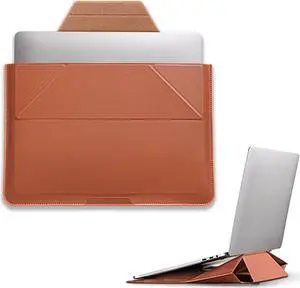 MOFT Laptop Bag Sleeve for MacBook Computer Expandable Storage, Two Adjustable Angles, Ultra-Slim Stylish Pieces Laptop Case, Sienna Brown,13"-14"