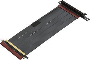 LINKUP - Ultra PCIe 4.0 X16 Riser Cable Shielded Gaming PCI Express Gen4 Reverse PCIE Connector w/ 270 Degree Socket (24cm / 9.44") Compatible with NZXT H1 Without Screw