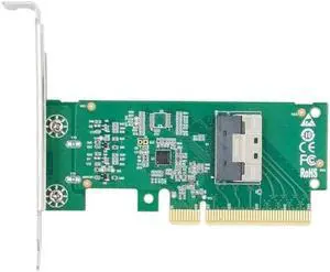 Xiwai PCIE5.0 Extender Adapter PCI-Express 8X to MCIO 8i Mini Cool Edge IO SFF-TA-1016 Interface Expansion Controller Card for Mainboard SSD Graphics Card