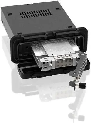 Ruggedized 1 Bay 2.5" SAS/SATA HDD/SSD Mobile Rack Enclosure with Water-Resistant Front Cover and Dual-Lock for 3.5" Bay | ToughArmor EX MB491SKL-1B