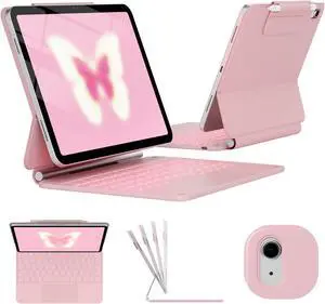 typecase Edge Keyboard for iPad 10th Generation (10.9", 2022) - 10 Colors Backlit, Thin, Multi-Touch Trackpad, BT, Magnetic Clasp Keyboard Case for iPad 10th Gen 10.9 - Pink