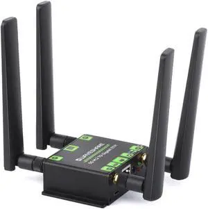 Waveshare RM520N-GL 5G M.2 to Gigabit Ethernet Converter, 5G M.2 to USB3.1, Aluminum Alloy Case, Wall-Mount Support, Quad Antennas, Onboard M.2 Key B Interface, USB3.1 Port