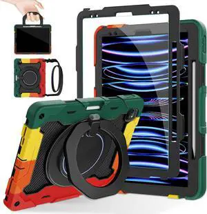 ROISKIN for iPad Pro 12.9 -Inch Case (6th, 5th, 4th & 3rd Gen)with HD Screen Protector, 360 Stand, Handle, Pencil Holder,Shoulder Strap[15ft Drop Protection]Rugged Bulky Full Body 12.9 iPad Pro Case