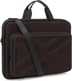 MOSISO Hard Shell Laptop Case for Men Women,17 inch Computer Bag Compatible with MacBook, HP, Dell, Lenovo, Asus, Notebook,17.3 inch Laptop Bag with Front Pocket & Shoulder Strap, Chestnut Brown