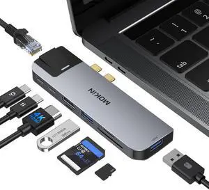MOKiN USB C Multiport Adapter Hub Mac Dongle for MacBook Pro/Air with 4K HDMI Port, Gigabit ethernet, 2 USB, TF/SD Card Reader, USB-C 100W PD and Thunderbolt 3