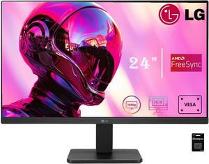 LG 24" FHD - Gaming Office Monitor - IPS 3-Side Borderless -100Hz - AMD FreeSync - 99% sRGB - 100 x 100 mm VESA Mountable - Adjustable Tilt Flicker Free - Anti-Glare - HDMI/VGA - Black