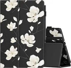 MoKo for  Kindle Fire Max 11 Case (13th Generation, 2023 Release) 11" - Slim Folding Stand Cover Case for Fire 11 Tablet with Auto Wake/Sleep, Black & White Magnolia