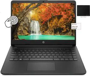 HP 14" Touchscreen Laptop, AMD Dual-Core 3020e, 8GB RAM, 192GB Storage(64GB eMMC+128GB SSD), 1Yr Office, Win 10 Bundle with GalliumPi Mousepad (Black)