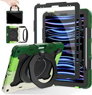 ROISKIN for iPad Pro 12.9 -Inch Case (6th, 5th, 4th & 3rd Gen)with HD Screen Protector, 360 Stand, Handle, Pencil Holder,Shoulder Strap[15ft Drop Protection]Rugged Bulky Full Body 12.9 iPad Pro Case