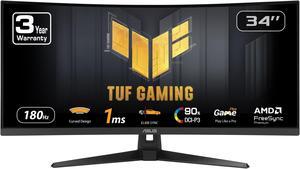 ASUS TUF Gaming 34" Ultra-Wide Curved Monitor (VG34VQ3B) - 21:9 QHD (3440x1440), 180Hz, 1ms, Extreme Low Motion Blur Sync, FreeSync Premium, Speaker, 90% DCI-P3, DisplayWidget Center, 3 yr Warranty