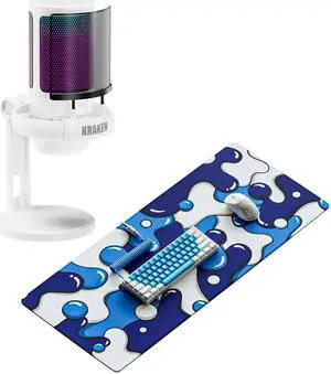 Kraken XXL Drip Blue & White Mouse Pad Gaming Mousepad + Kraken Echo RGB Gaming Microphone