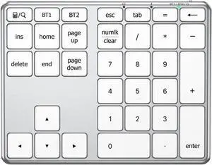 iClever Number Pad for Laptop, Bluetooth Number Pad, USB-C Charge, Aluminum Build, Multi-Device Wireless Number pad for Data Entry, Compatible with Mac, iMac, Tablet, Laptop, PC Desktop