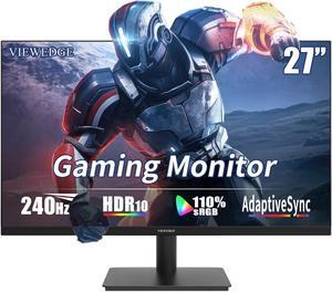 Viewedge 27 inch Gaming Monitor 240Hz 1ms FHD (1920x1080p) Computer Monitor, 110% sRGB HDR10 HDMI x 2 & DP x 2 Port, Built-in Speakers, Support Freesync and Wall Mount