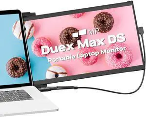 Duex Max DS Portable Monitor for Laptop, [(2024 Upgrade)]  Mobile Pixels 14.1" Full HD IPS Dual Monitor for laptops, USB C/USB A/HDMI Powered Plug and Play Portable Display,Windows/Apple Compatible