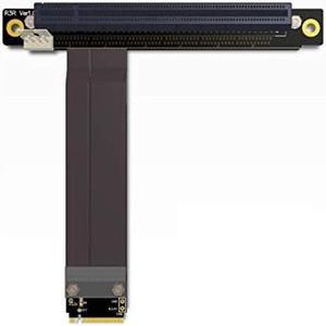 JMT ADT-R43SR M.2 NGFF NVMe Key M to PCIE x16 Extension Cable 32G/BPS 16x PCI-e PCI-Express Graphics Card Riser Adapter R43SR for M2 2230 2242 2260 2280 (25cm)