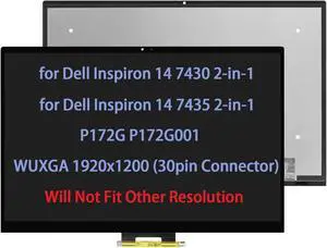 ARUISIFX 14" Screen Replacement for Dell Inspiron 14 7430 7435 2-in-1 P172G P172G001 LCD Touch Screen Digitizer LED Display Assembly WUXGA 1920x1200 (30pin Connector)