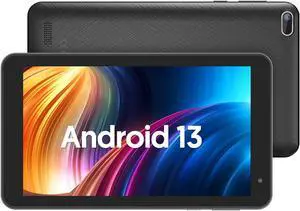 BAKEN Android 13 Tablet, 4(2+2) RAM 32GB ROM, 1TB Expand, Quad-Core Processor, Dual Camera, 3.5mm Earphone Jack, WiFi, Bluetooth Tablet PC Black