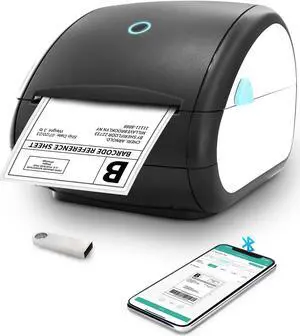 BPXX Shipping Label Printer Bluetooth - Thermal Shipping Label Printer Prints Clearly and Easy to Connect, Shipping Label Printer 4x6 for Small Business, Compatible with  Etsy UPS USPS