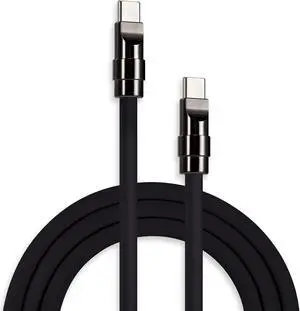 chubbycable Black Chubby - Special Black Samurai Edition Silicone Fast Charging USB-C Cable Phones Tablets Type C Charger Cord, Metallic Glossy Black, Type C to Type C, 9.8FT