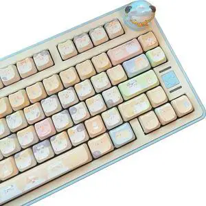 Mao Height Cat Shape Theme keycaps PBT keycaps Customized keycap Set Suitable for 61/87/104/108 Cherry MX Switch and Other Mechanical Keyboards (Cute Mouse)