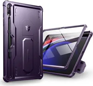 Dexnor Case for Samsung Galaxy Tab S10 Plus (2024) / Galaxy Tab S9 Plus (2023) 12.4 Inch, [Built in Screen Protector & Kickstand] with Pen Holder Heavy Duty Shockproof Protective Cover (Purple)