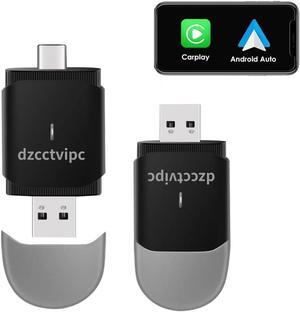 2024 Upgrade-Wireless-Bluetooth-Adapter 2 in 1 for-Apple CarPlay & Android Auto, Plug and Play Low Latency Mini-Convert Wired to Wireless Dongle for Cars with USB Type-A or Tpye-C Interfaces