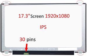 FULLCOM New LCD Replacement Screen 17.3 Inch LP173WF4-SPF1 FHD 1920x1080 30 Pin Matte for Dell 0CV69H/CV69H for Laptop/Display/Screen/LCD Application