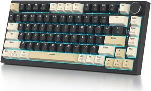 iTastatur 82 Keys Wireless Gaming Keyboard 75 Percent,Triple Mode Bluetooth/2.4Ghz/USB Pre-lubed Hot Swappable Mechanical Keyboard, w/Knob&Sound-Absorbing Pads,4000mAh Battery for Mac/Win (Black)